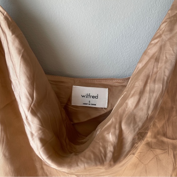 Wilfred champagne ruched satin dress. - Picture 5 of 5